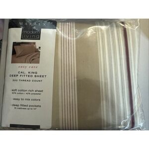 Martex Modern Living Cal King Deep Fitted Sheet Cotton Blend Deep Fitted
